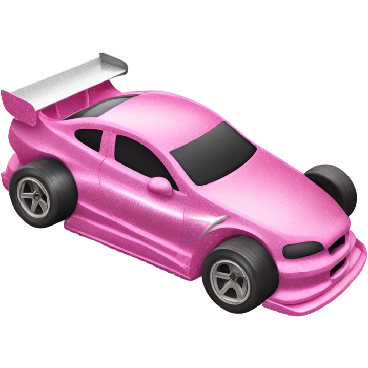 Pink ombre race car with glitter  emoji
