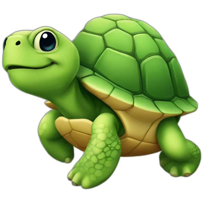 Tortue sur un élégant emoji