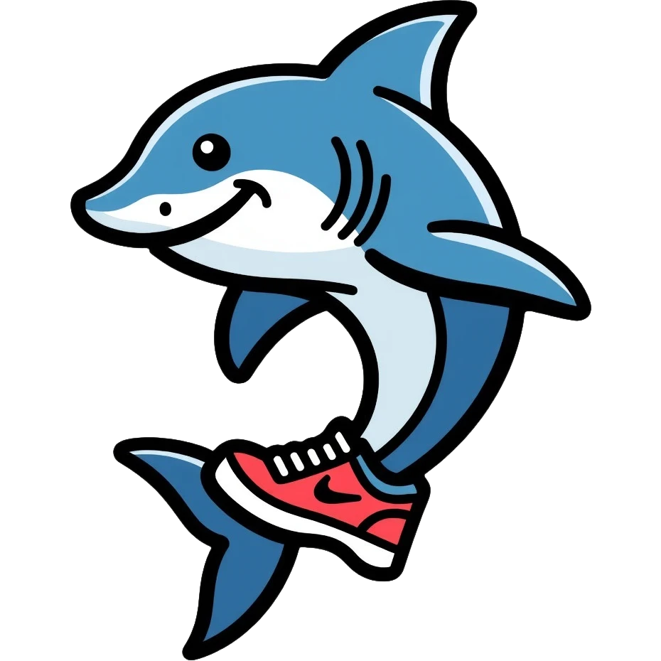 shark wearing Nike shoes emoji