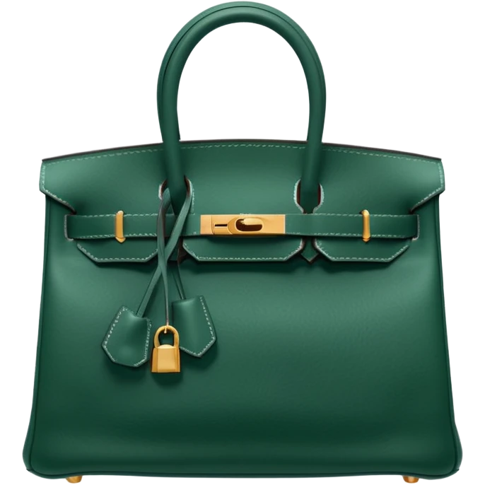hermes birkin dark green color bag emoji