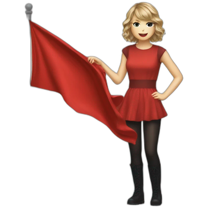Taylor swift with red flag emoji