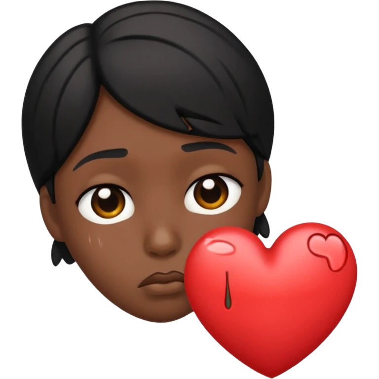 A frowny Face with a heart above one eye and a tear under the other emoji