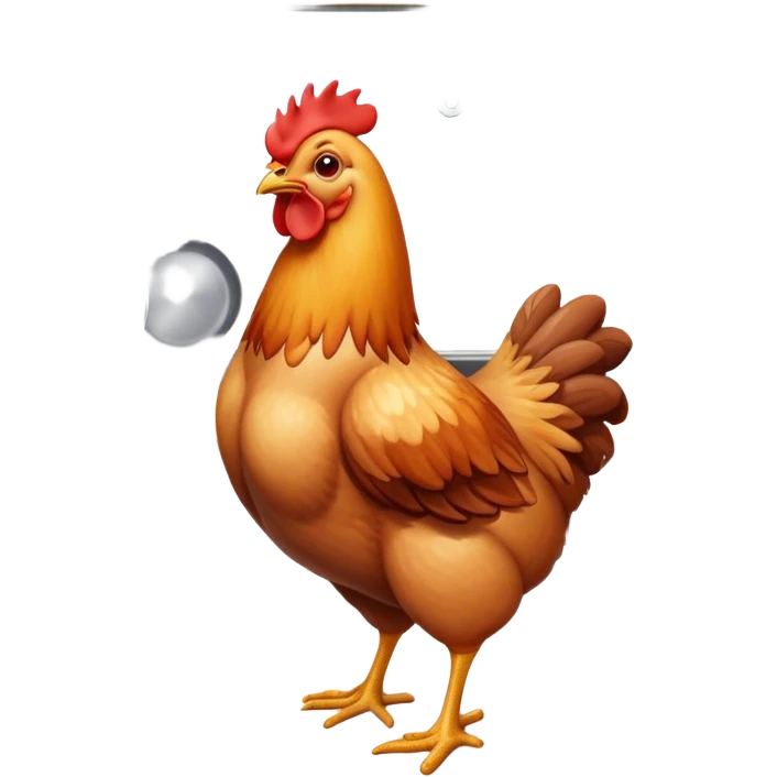 Chicken on the kitchen emoji