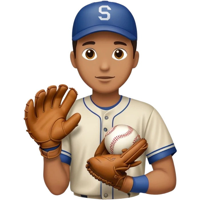person catching baseball with glove emoji