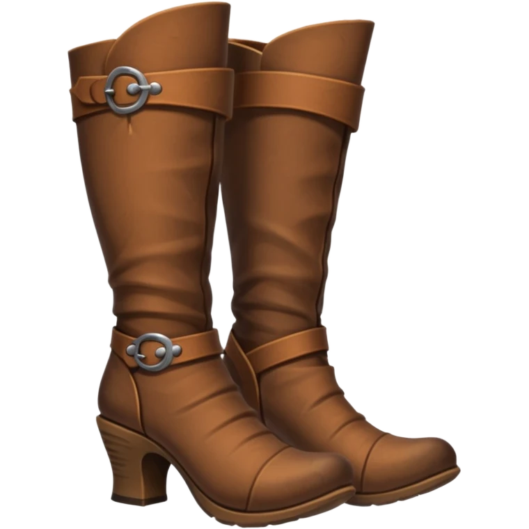 medievil boots, simpleand plain fantasy adveture boots, female, no laces, high heels emoji