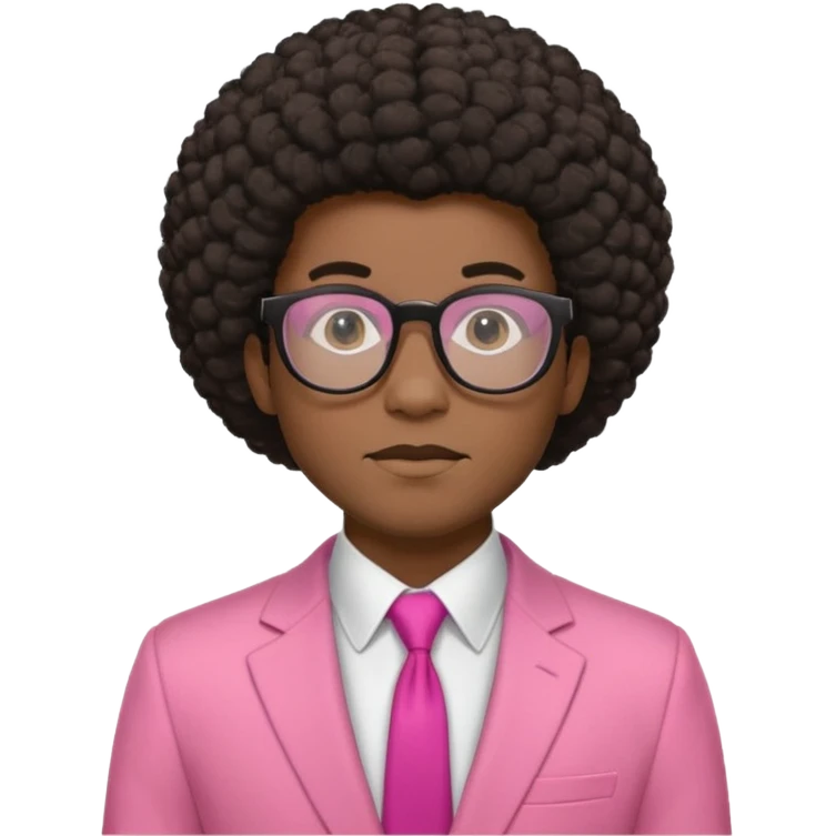 afro hair man pink suit glasses emoji
