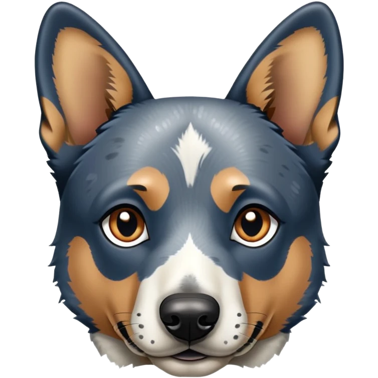 Blue heeler German shepherd mix speckled neck and nose emoji