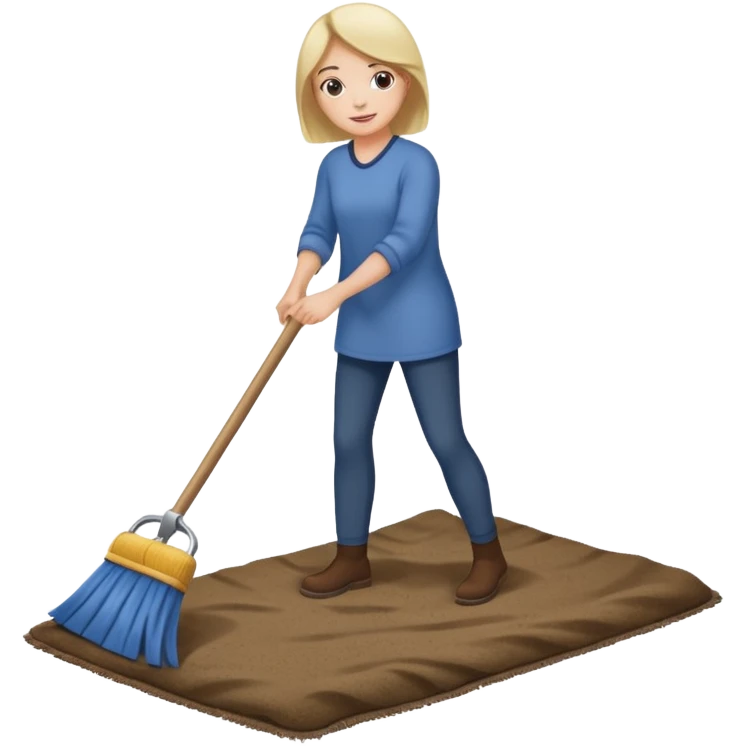 Lifting up a rug and sweeping  stuff under to hide things emoji