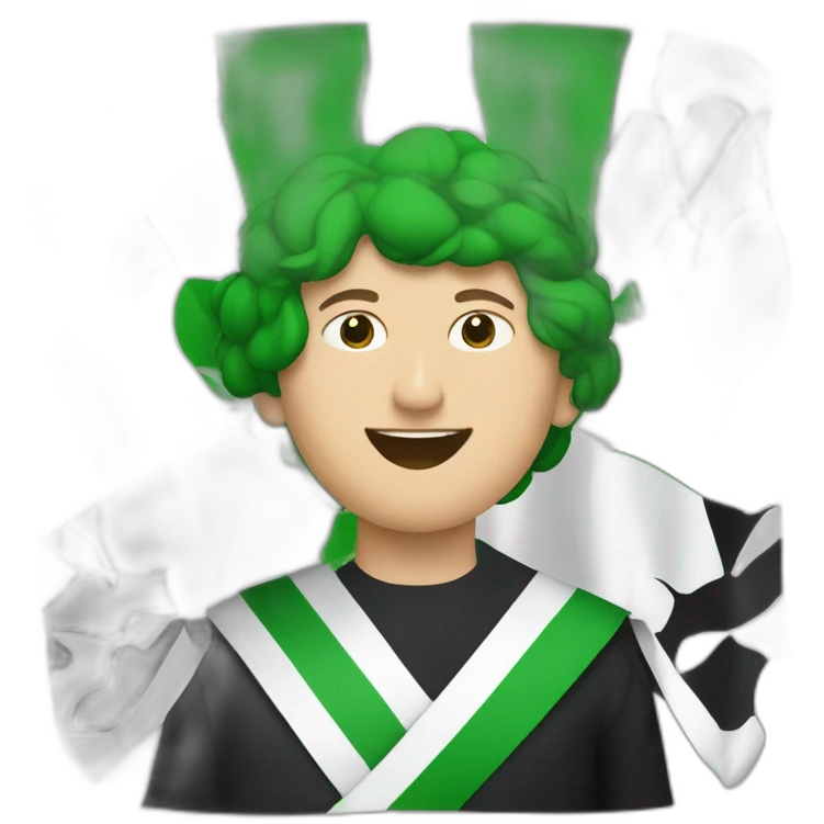 Bandera de Extremadura verde, blanca y negra emoji