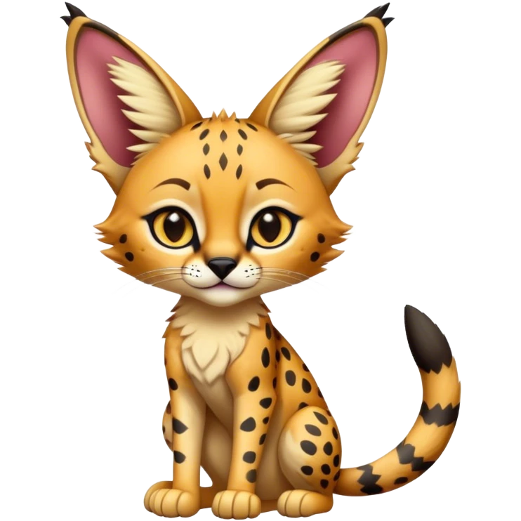 Epic Edgy Cute Vibrant Colorful Serval-Vernid full body emoji