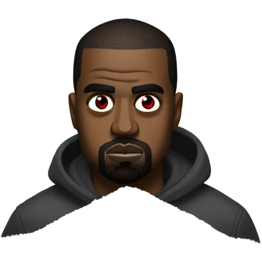 Kanye west with a pile of salt and red eyes emoji