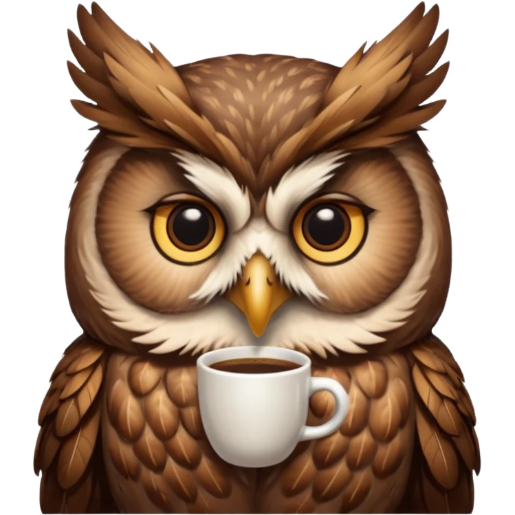 kahve içen baykuş emoji