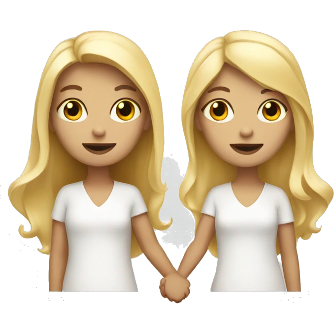 Blonde Girls holding hands  emoji