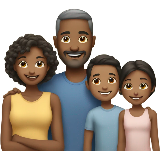 Happy mixed family emoji