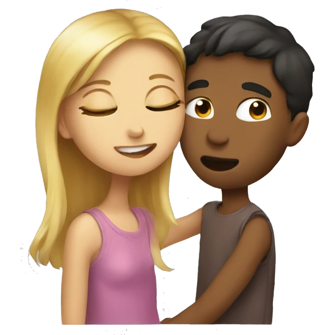 Girl and boy kiss emoji