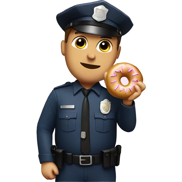 cop holding donut emoji