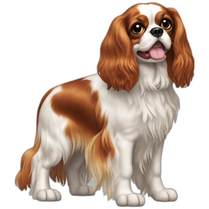 dog Cavalier King Charles Spaniel full height emoji