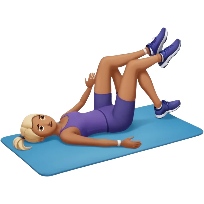 exercise mat with a figure lying and lifting legs emoji