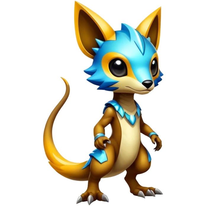 Shiny Epic Edgy Cute Colorful Vibrant Modern Vernid-Protogen-creature-animal, full body emoji