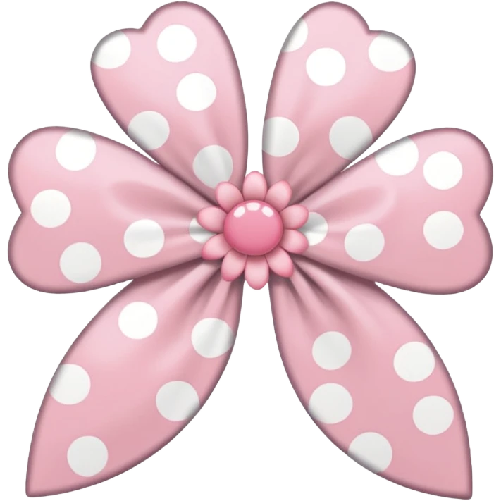 white sakura with a bow and polka dot petals emoji
