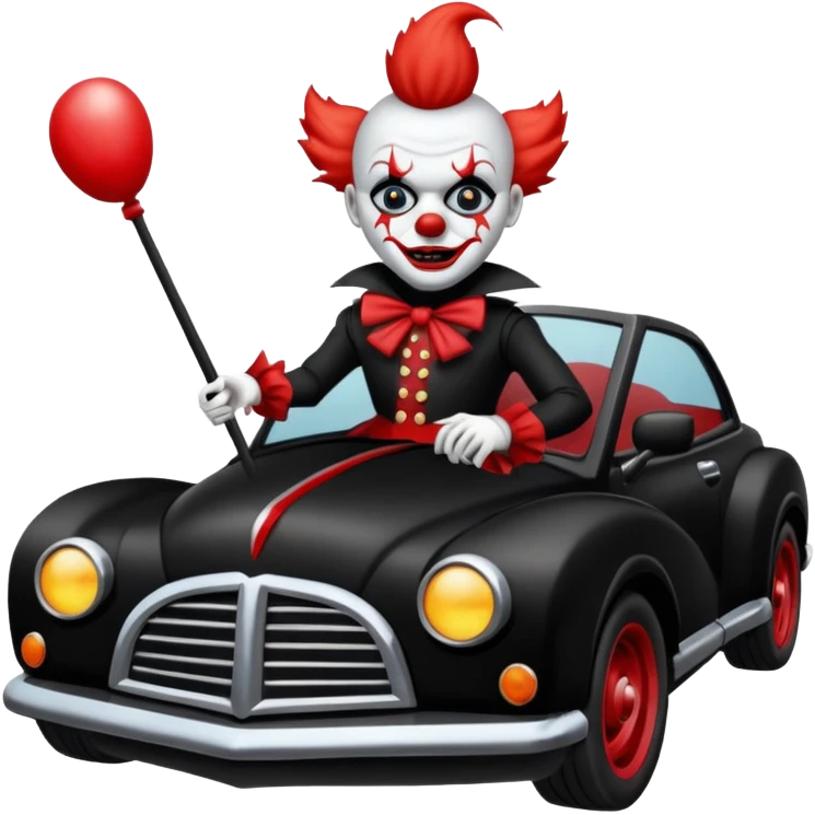  Real-looking anime scary clown Zorro Batman chasing baddies in his car  emoji