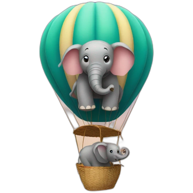 elephant in a hot air balloon emoji