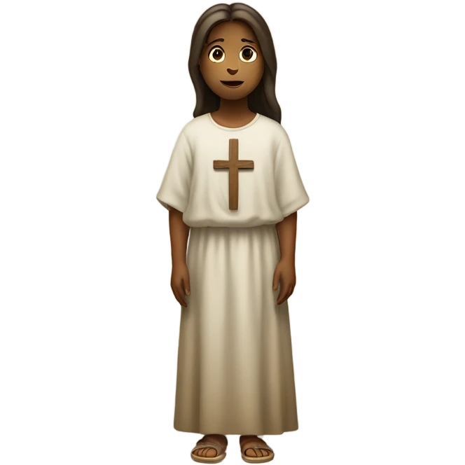 Girl  standing by Jesus emoji