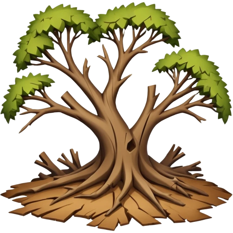 Broken Tree Branches pieces on the land emoji