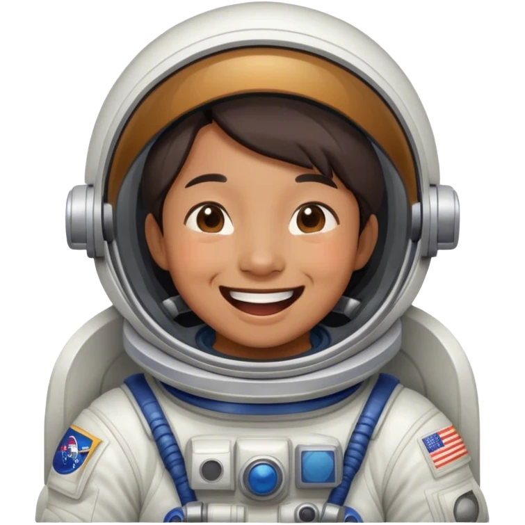 Laughing Asian astronaut  emoji