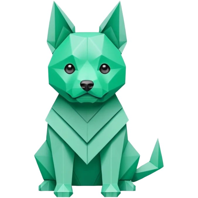 origami dog in color green mint rgb(168, 251, 211) emoji