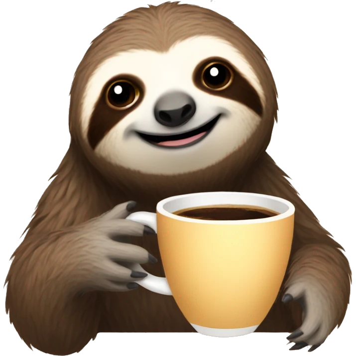 sloth drinking coffee emoji