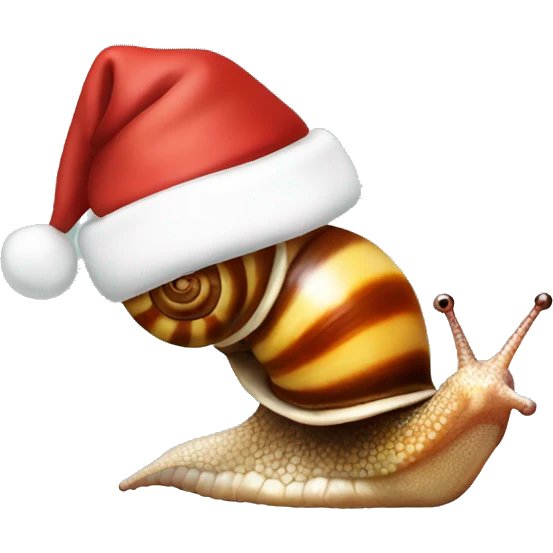 a Christmas Santa snail emoji