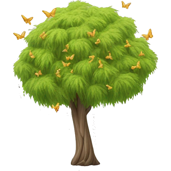 Willow tree with butterflies emoji