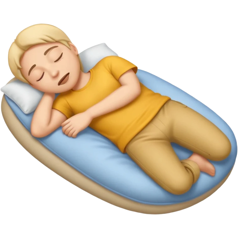 emoji of person sleeping on their back in the style of iOS emoji