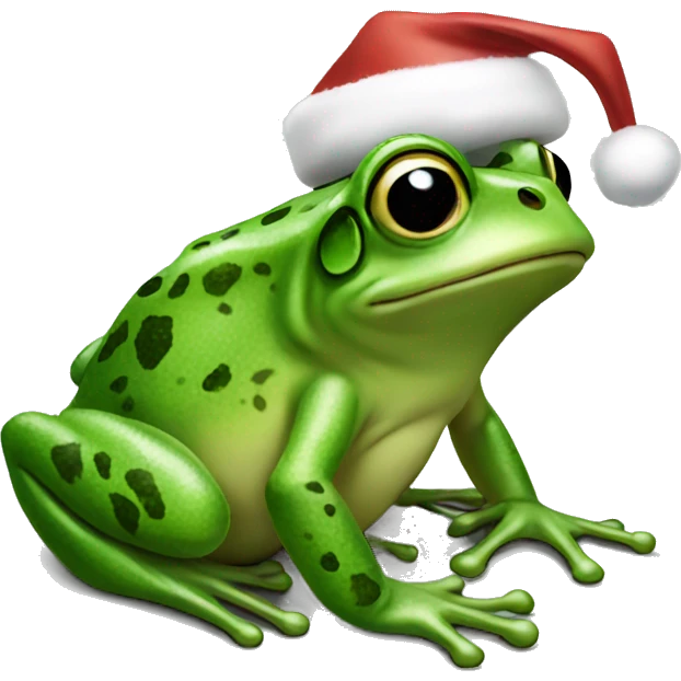 Christmas frog emoji