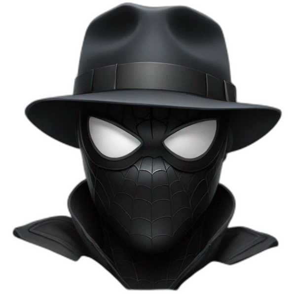 Spider man noir face with mask emoji