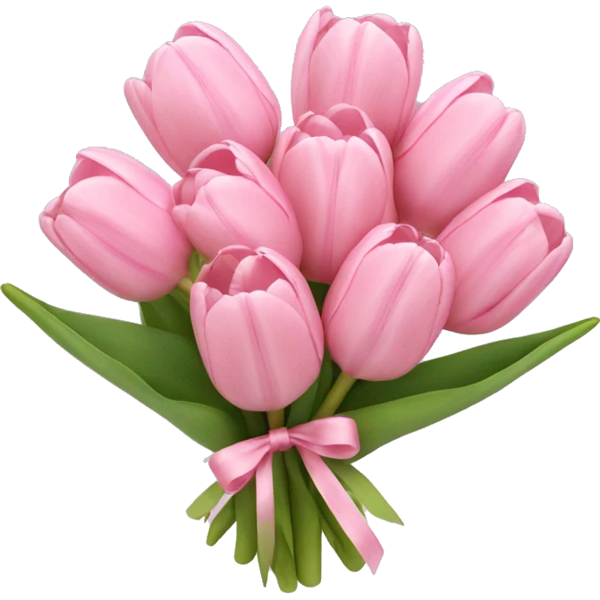 Cute baby pink tulip bouquet emoji
