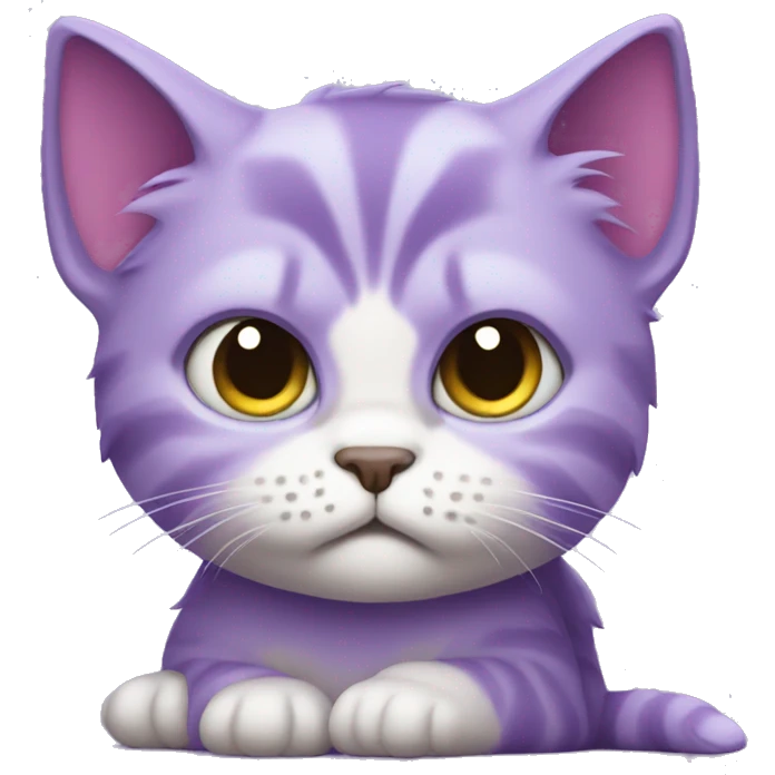 Grumpy purple kitten emoji