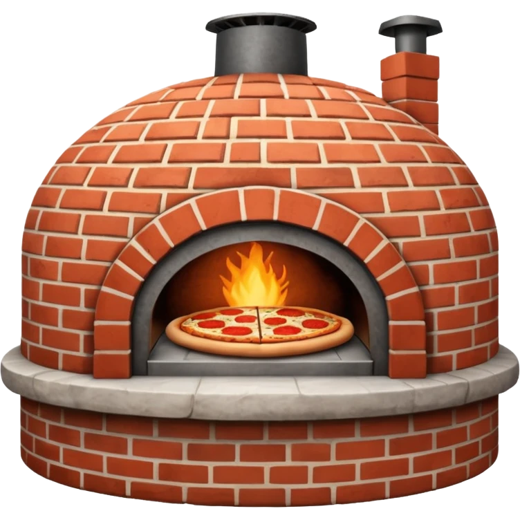 round brick oven for pizza three quarters view emoji