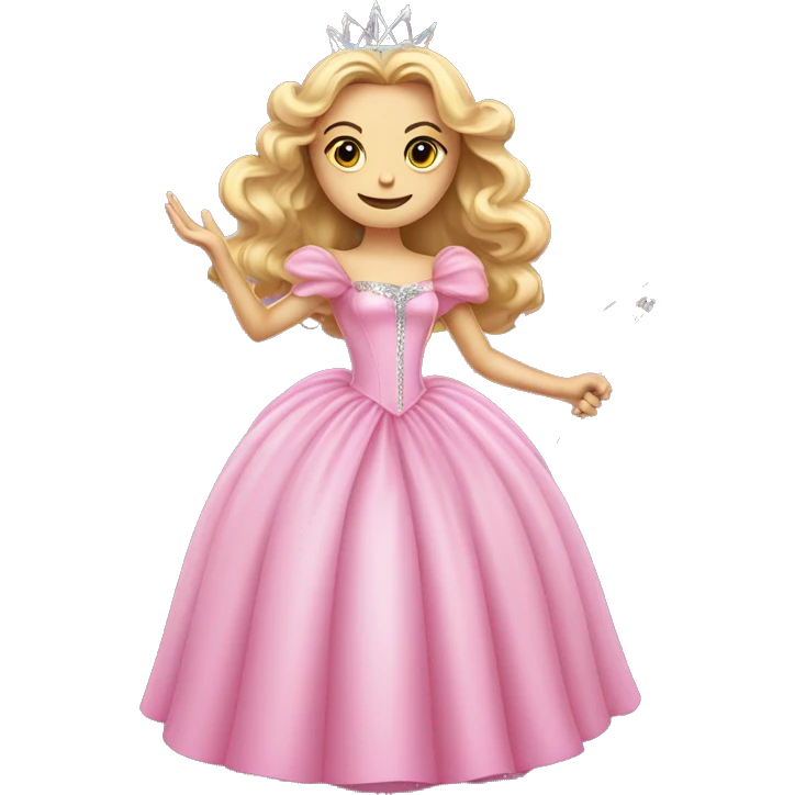 glinda the good witch in pink dress and with a wand emoji