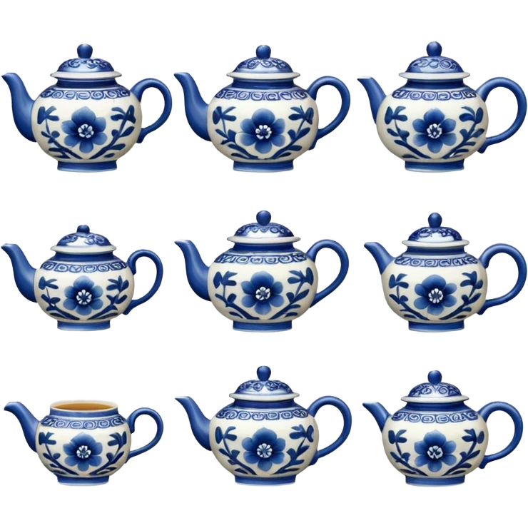 Realistic emoji set of Chinese tea emoji