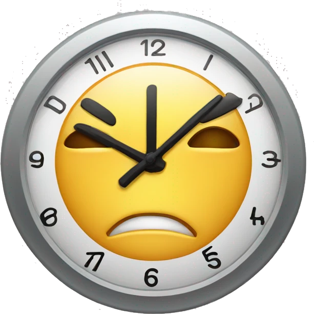 Clock with a face emoji