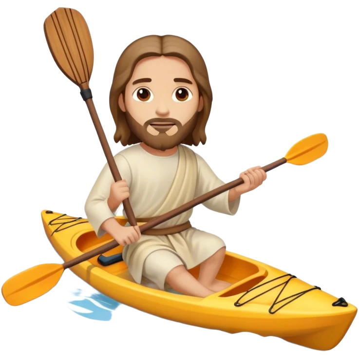 Jesus with kayak paddle emoji