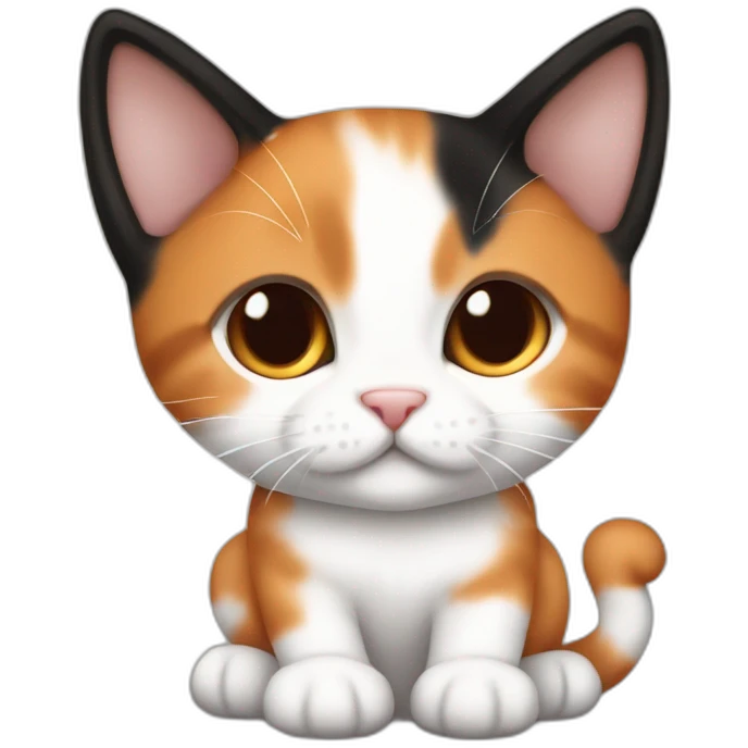 Orange brown black white calico cute baby cat emoji