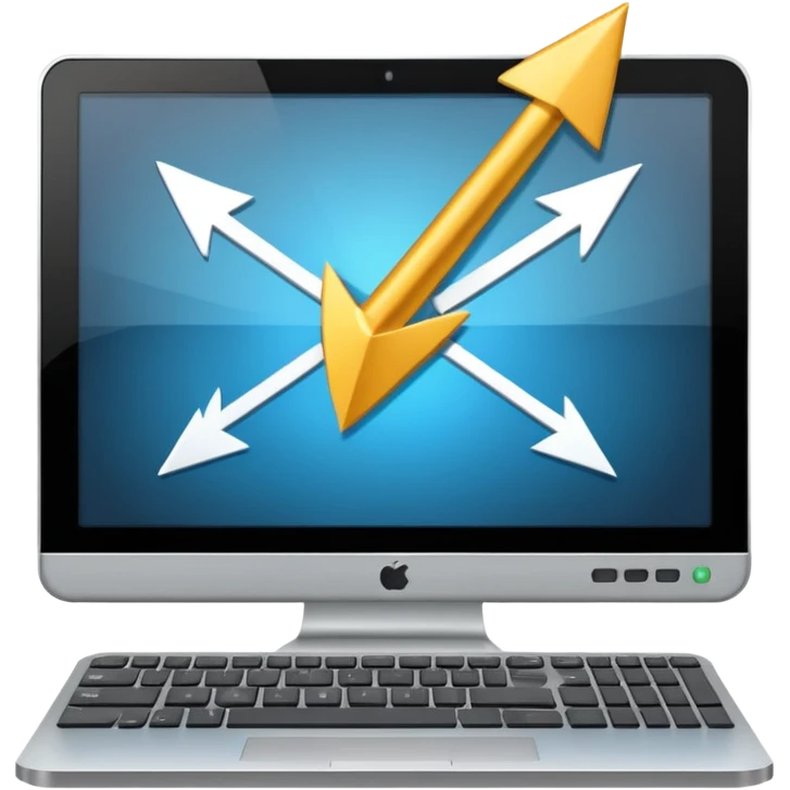 computer with arrows coming to it emoji