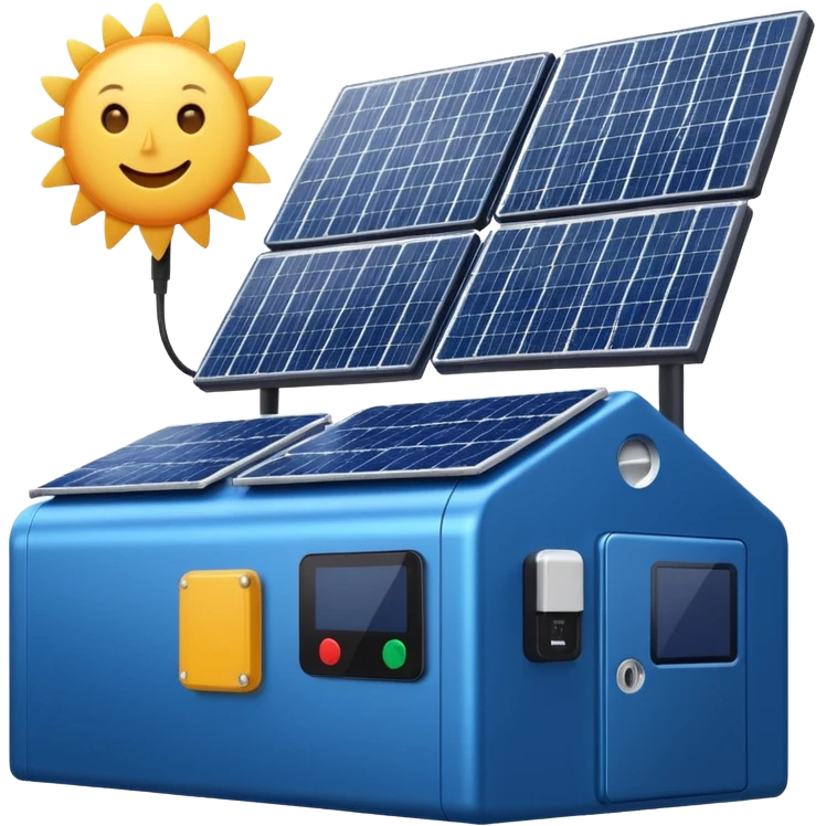 home energy storage pluged to solar pannels emoji