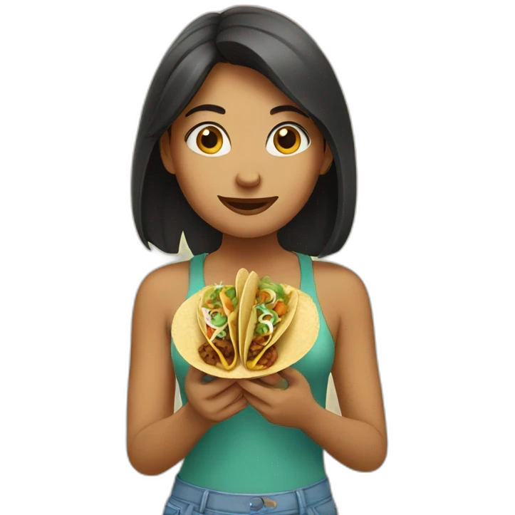 girl eating tacos emoji