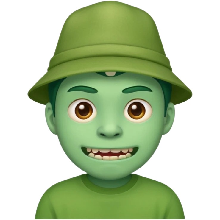 monster with green hat and t shirt emoji