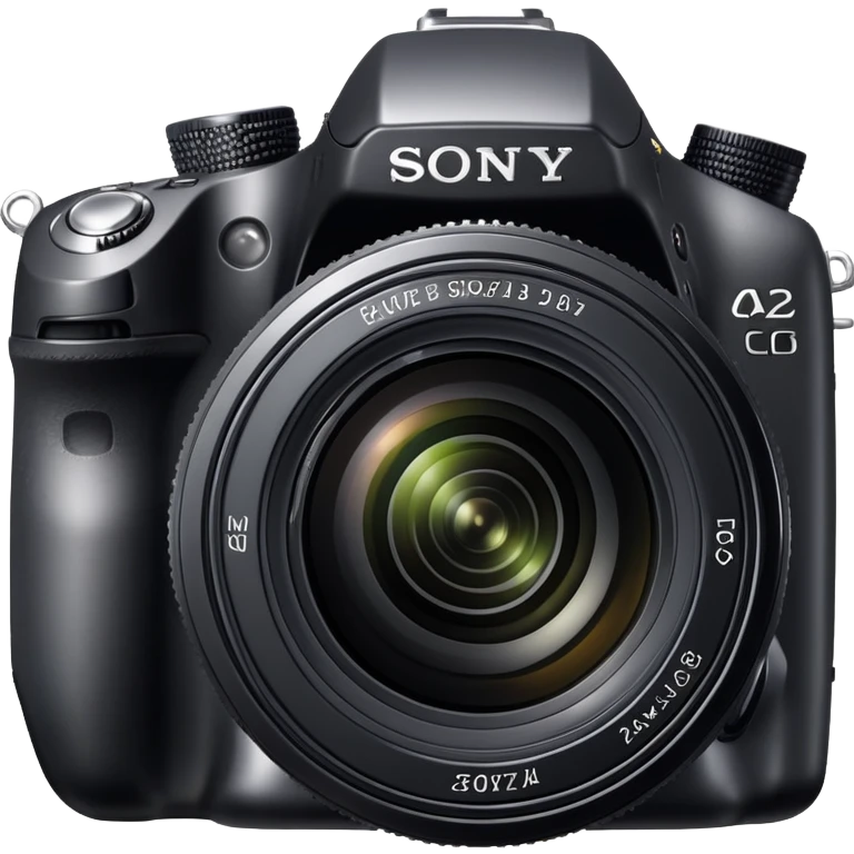 DSLR camera, Sony Alpha DSLR-A230, professional black camera with lens emoji