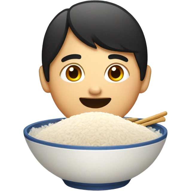 Asian person eating rice emoji